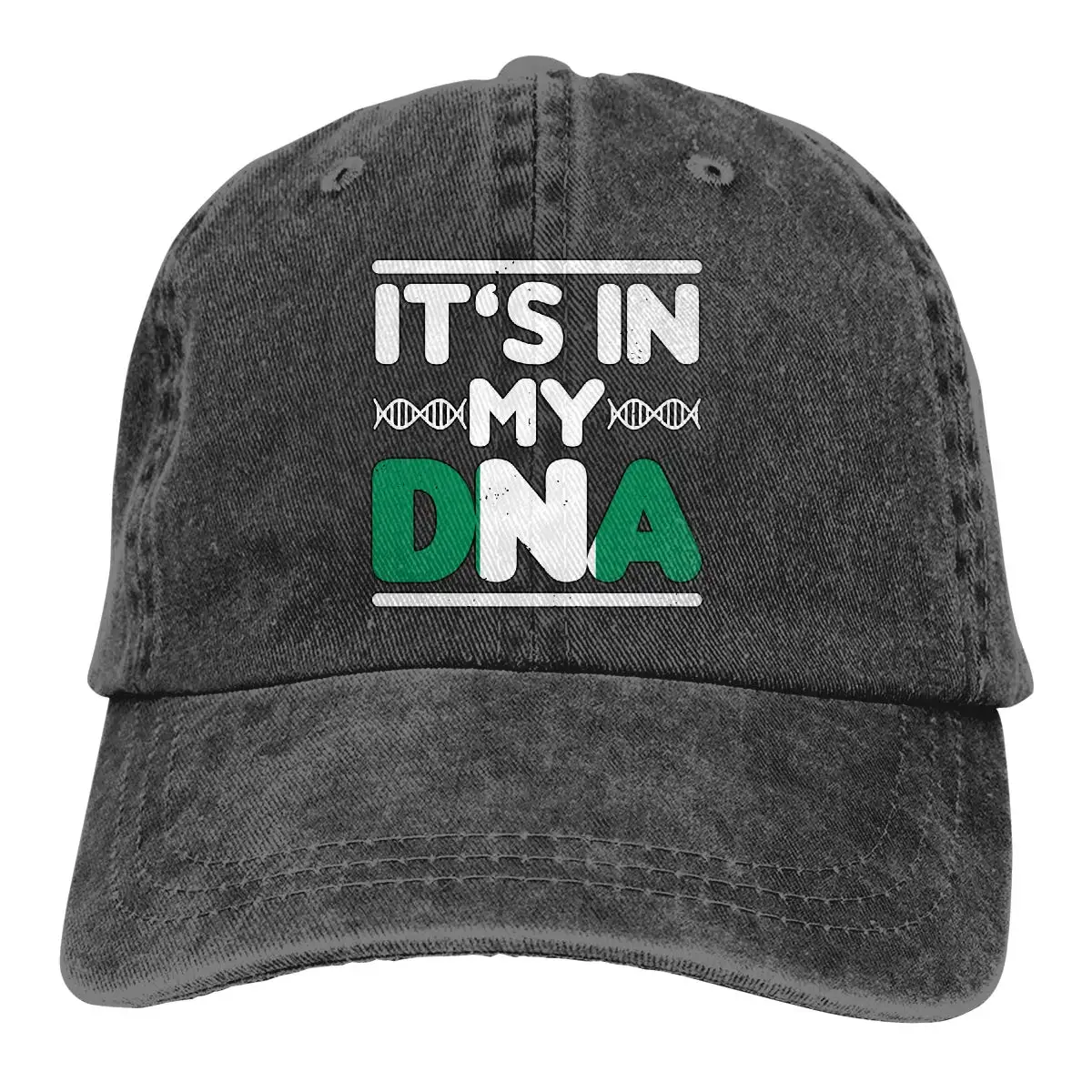 Нигерийский флаг It's in My DNA мужские и женские регулируемые бейсбольные кепки из окрашенной пряжи деним шляпа от солнца