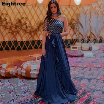 

Eightree One Shoulder Moroccan Caftan Evening Dresses Indian Pakistani Special Occasion Dresses Half Sleeve Formal Party Gown