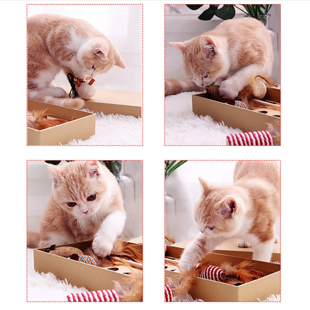 7pcs Funny Cat Stick Set Pet Cats Interactive Play Toy Simulation Mouse Molar Feather Pet Supplies Funny Cat Toy Set New HOT