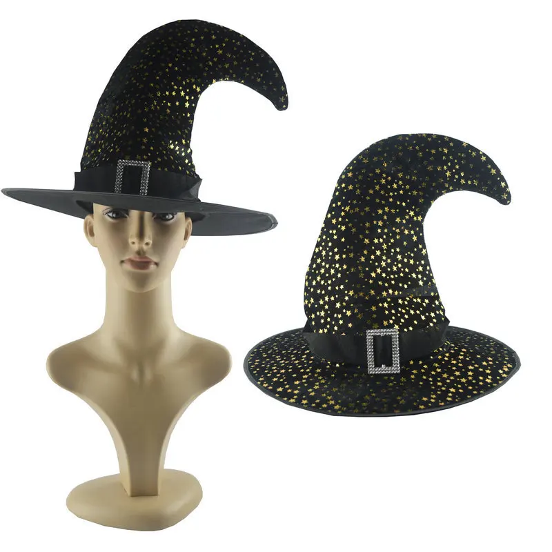 Halloween Adult Witch Hat Costume Head-wear Masquerade Wizard Hat Cosplay Decorations Party Hat Top Hats Props Fancy Dress Decor