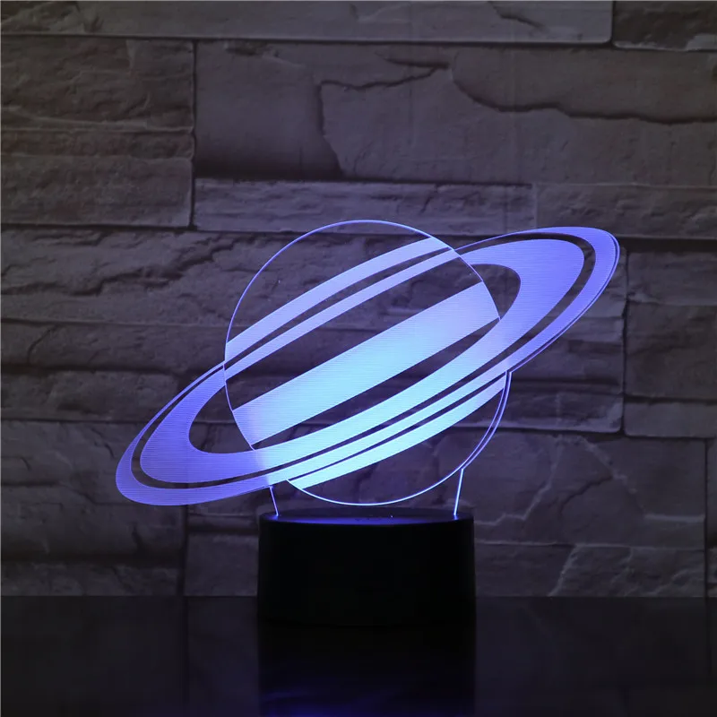 3D планета Сатурн ночной Светильник USB сенсорный светодиодный настольный светильник 7 цветов меняющийся Магазин Бар Спальня декоративный светильник подарок 3 Вт DC 5 В