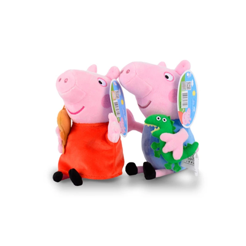 2 шт./компл. Пеппа свинка Джордж» плюшевые игрушки, плюшевые игрушки, Семья игрушка свинка фигурку Семья куклы рождественские игрушки для детей, подарок - Цвет: 2PCS