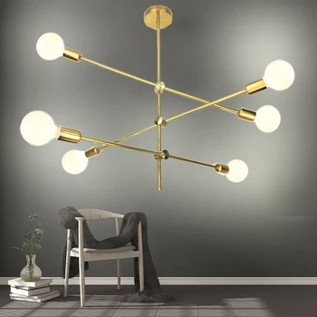 

Rotatable Loft Nordic Chandelier for Dining Kitchen Stair Chandeliers In Gold Suspension Luminaire Modern Chandelier Ceiling