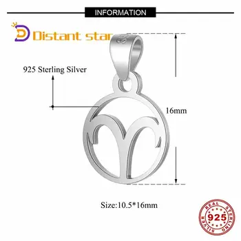 

12 constellation 925 sterling silver high quality charm necklace pendant accessories connector diy pendant necklace making gift