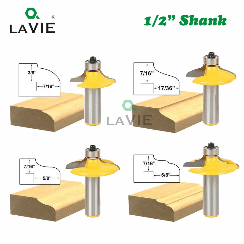 

LA VIE 1pc 12mm 1/2 Shank Drawer Face Mill Round Over with Beading Edging Router Bit Set C3 Carbide Tipped Woodworking MC03060