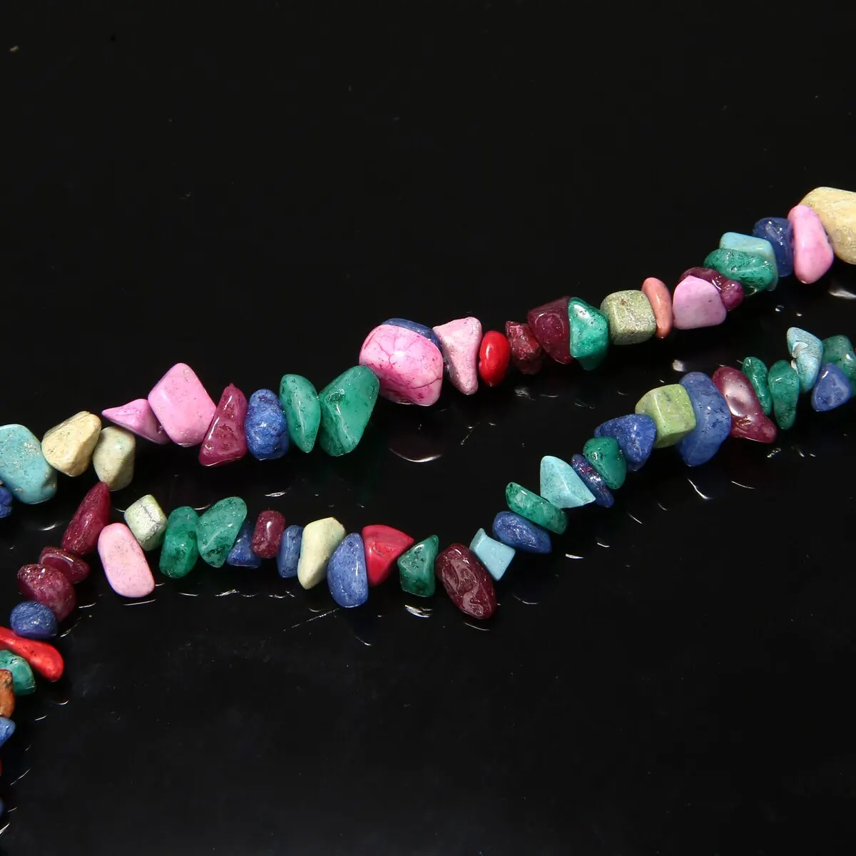 Colorful Irregular Tumbled Stones Gravel Gemstone Rock Jewelry Beads DIY Jewellery Bracelet Necklace Home Decoration 84cm Long