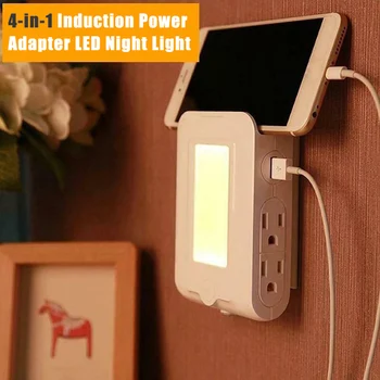 

Newly Multifunctional Power Adapter Socket LED Night Light Double USB Port Wall Outlet Charge Adapter BN99