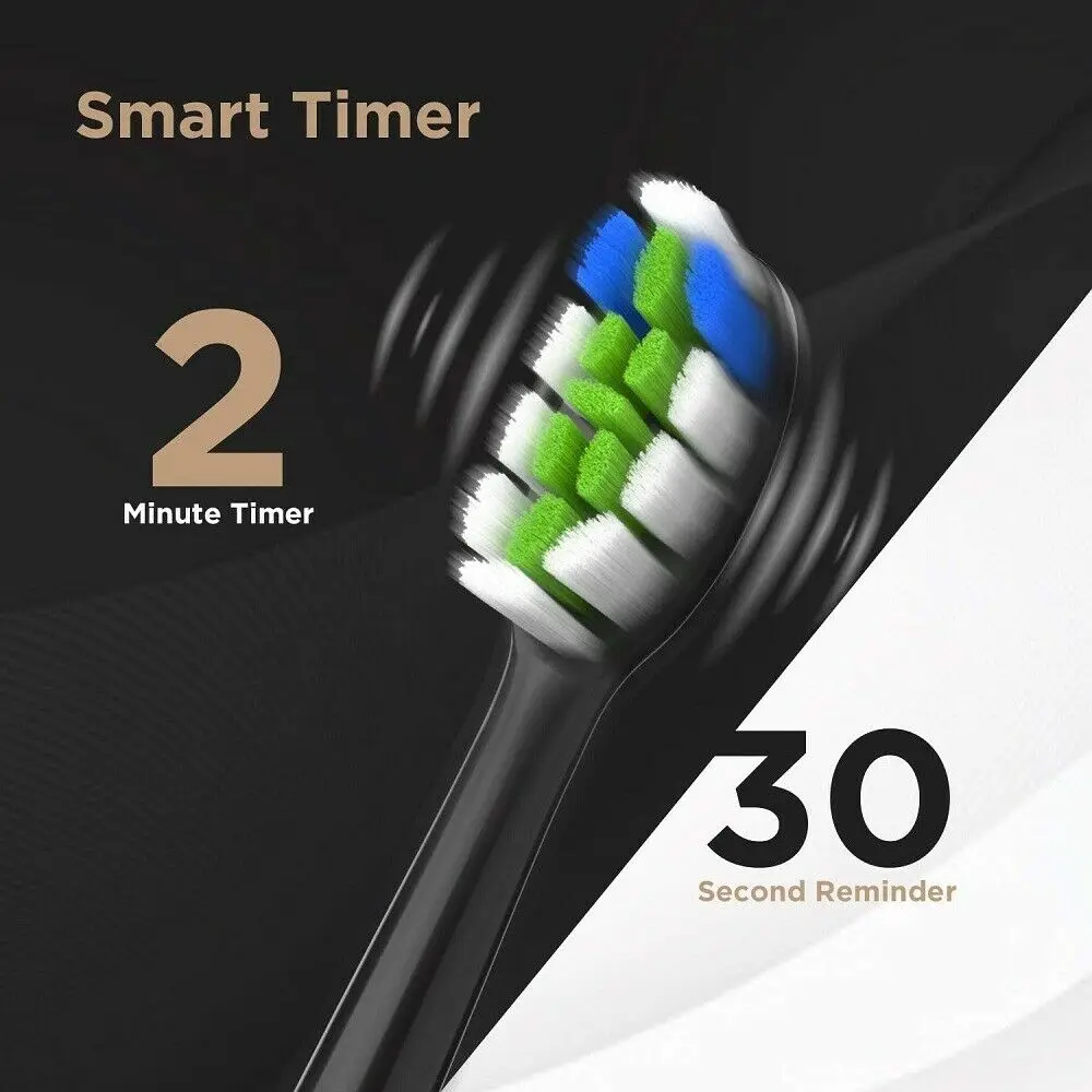 Fairywill P11 Sonic Whitening Electric Toothbrush Rechargeable USB Charger Ultra Powerful Waterproof 4 Heads and 1 Travel Case 4