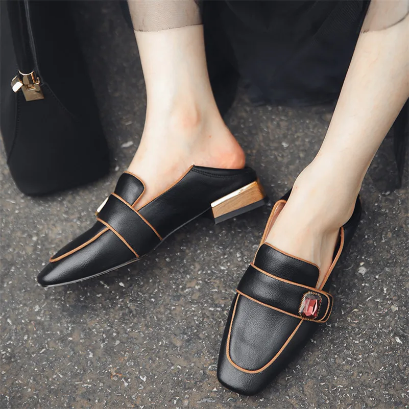 FEDONAS Spring Autumn Quality Genuine Leather Women Shallow Pumps Comfortable Low Heels Office Shoes Woman Female Brand Loafers