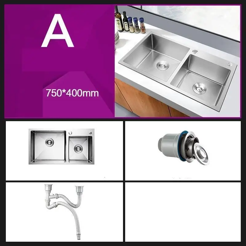 Acero Spoelbak Cuba Para Inox Evier Inoxidable Lavello Cucina кухонная раковина для мытья посуды - Цвет: Number 2