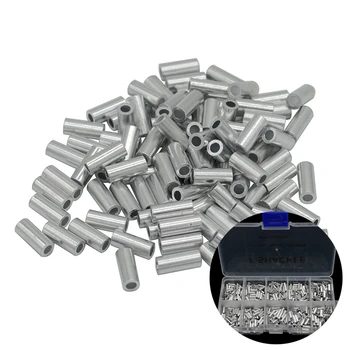 

Aluminum Fishing Crimp Sleeves 500pcs/set 1.0-1.8mm Single Round Fishing Line Crimping Tube Wire Crimp Connector Accessories