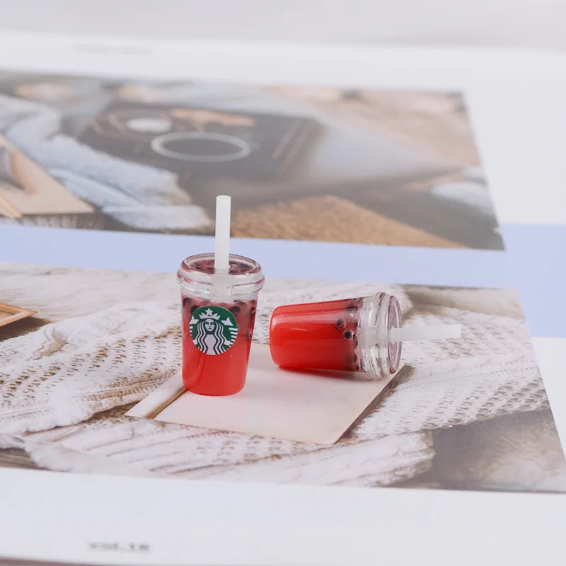6PCS miniature food play drink coffee cup model 1/12 ob11 furniture scene diy mini doll house 1 / 6BJD kitchen food toy 3