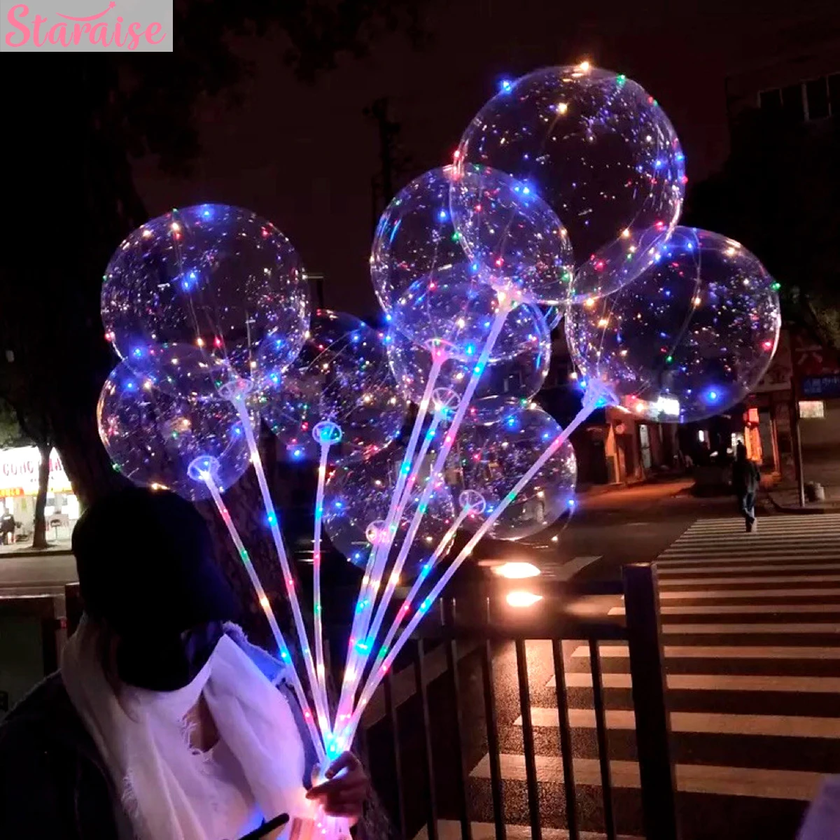 

Staraise Transparent Luminous LED Balloons DIY Colorful Birthday Ballons Reusable Round Bubble Baloons Wedding Party Decoration