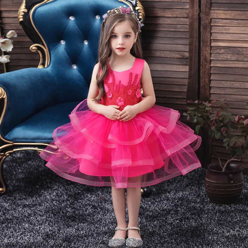 

Newborn Kid Wedding Dresses for Girls Elegant Flower Princess Long Gown Baby Christmas Dress Party Event Prom Vestidos 2-10Y