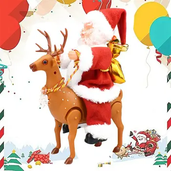 

1PCS Lovely Funny Christmas Gift Climbing Chimney Santa Claus With Music Christmas Ornament Present Christmas Home Decoration