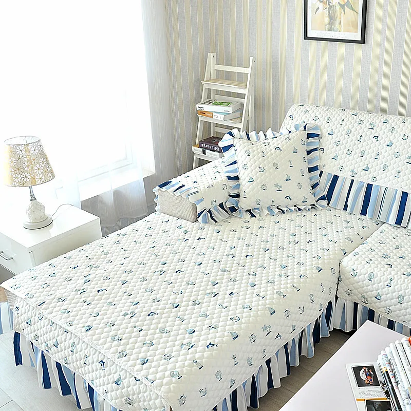 

JLY/ju lai ya Oceans Style Pastoral Style Fabric Sofa Cushion Four Seasons Universal Anti-slip Sofa Cushion