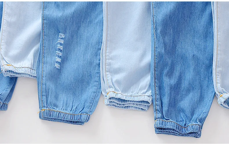 Men And Women Children Brand Summer Four Colors Cowboy Anti Mosquito Pants Children New Products Embroidery Children Medium Wais