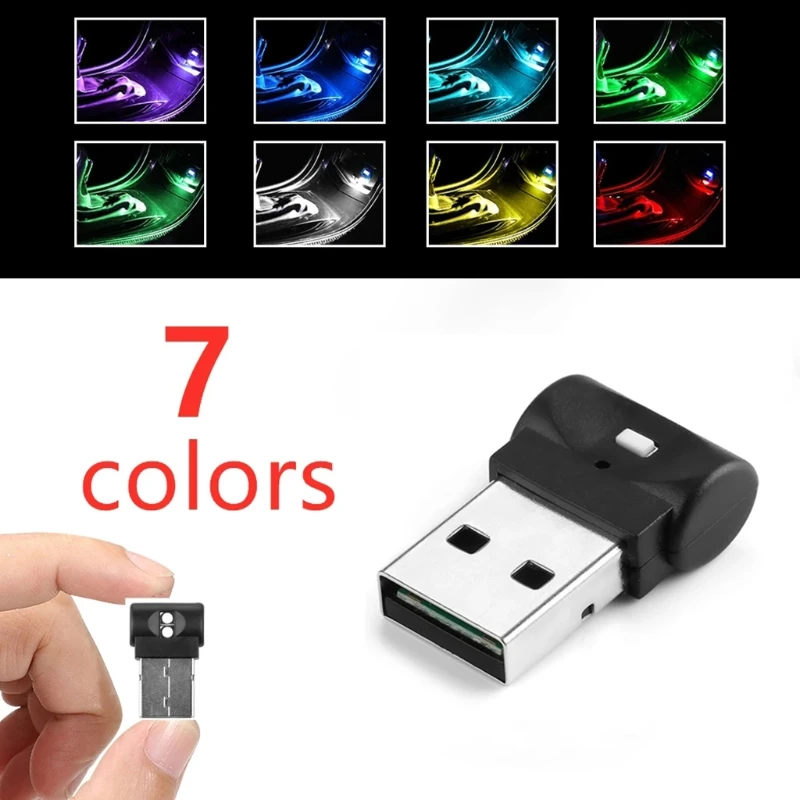Mini LED USB para coche, Lámpara decorativa de Interior, luz de emergencia para PC, luz colorida automática, 7 USB| - AliExpress