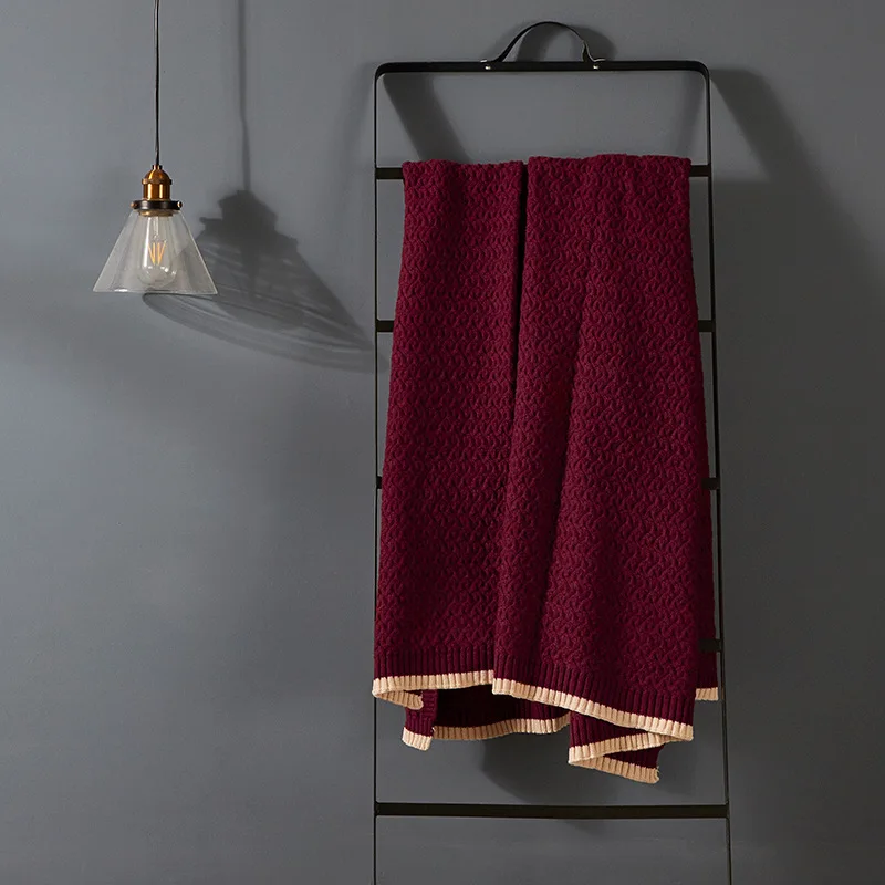 

If Lika Wool Blended Knitted Blanket Casual Shawl Ride Blanket Home Soft Loading Accessories New Style