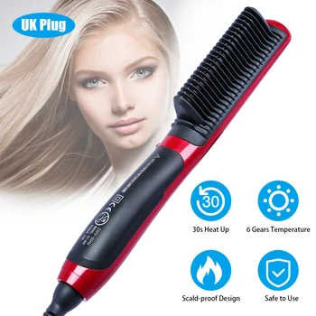 

Portable Straightening Comb Electric Ceramic Multifunctional Straight Curly Combs Quick Heated Modelling Brush Styling Tools