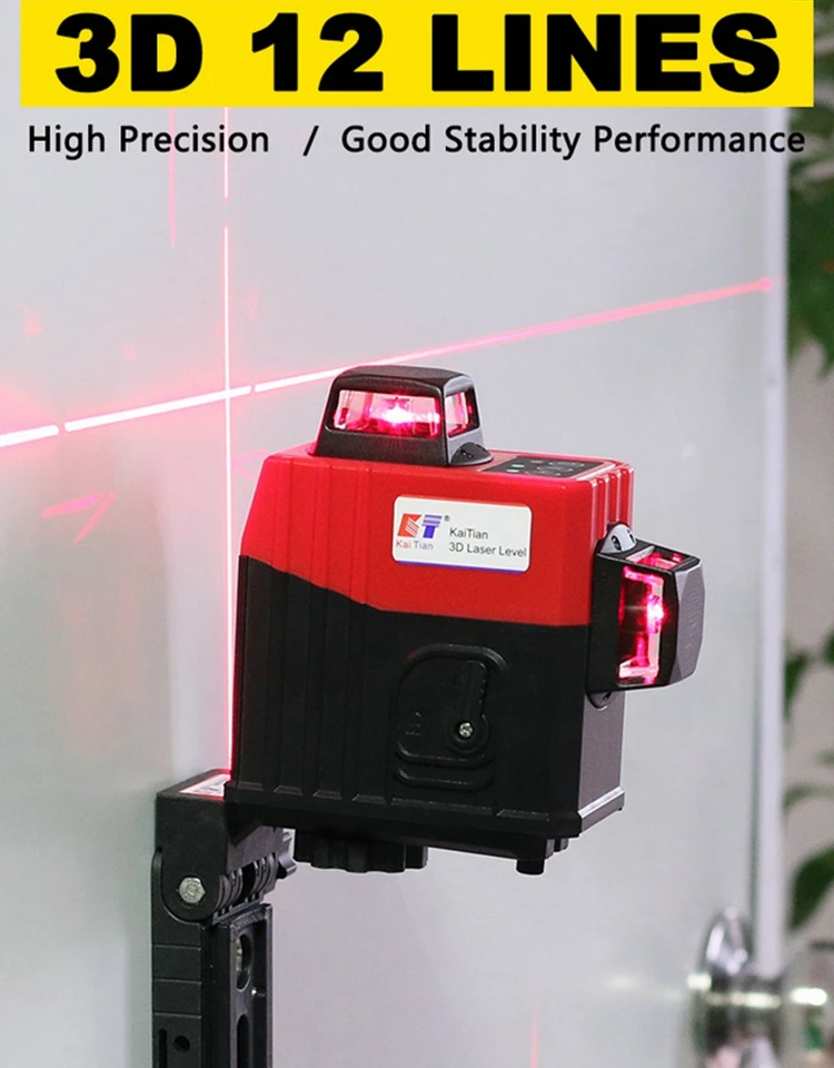 KaiTian Laser Level 12 Lines 3D Self-Leveling 360 Horizontal And Vertical Cross Magnet Bracket Green 3D Niveau Lasers Line Level