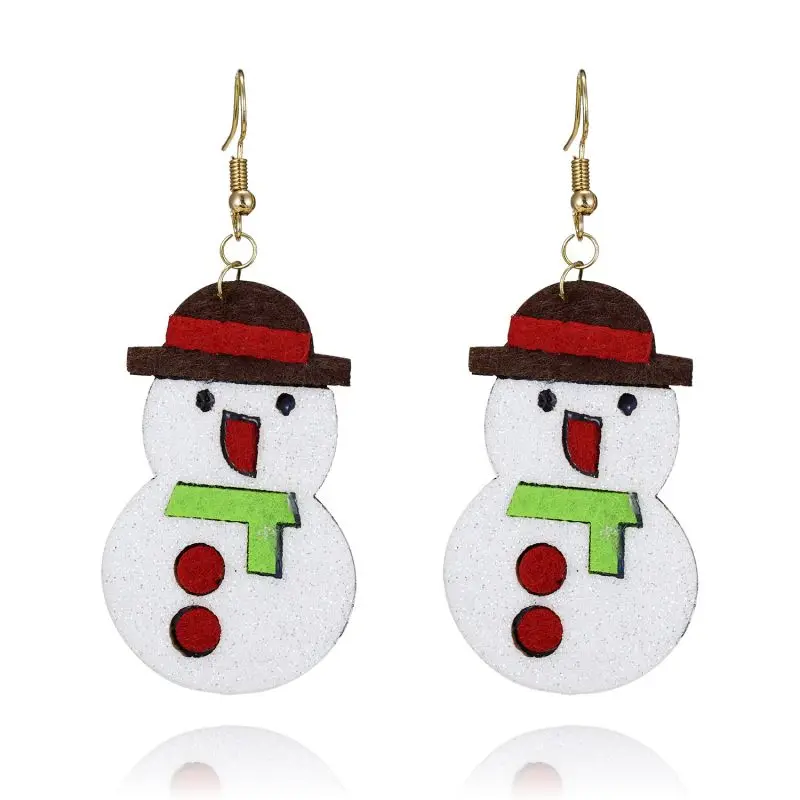 snowman Санта Клаус рождественские серьги снеговик декоративный колокольчик с оленями Рождественская елка серьги ювелирные изделия прекрасные рождественские подарки для влюбленных женщин - Цвет: snowman