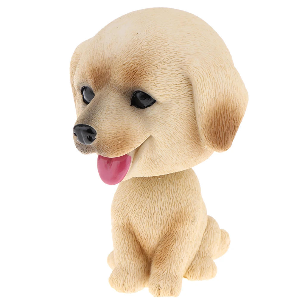 Resin Shaking Head Puppy Doll Nodding Bobbing Dog Toy Car Interior Decor - Labrador
