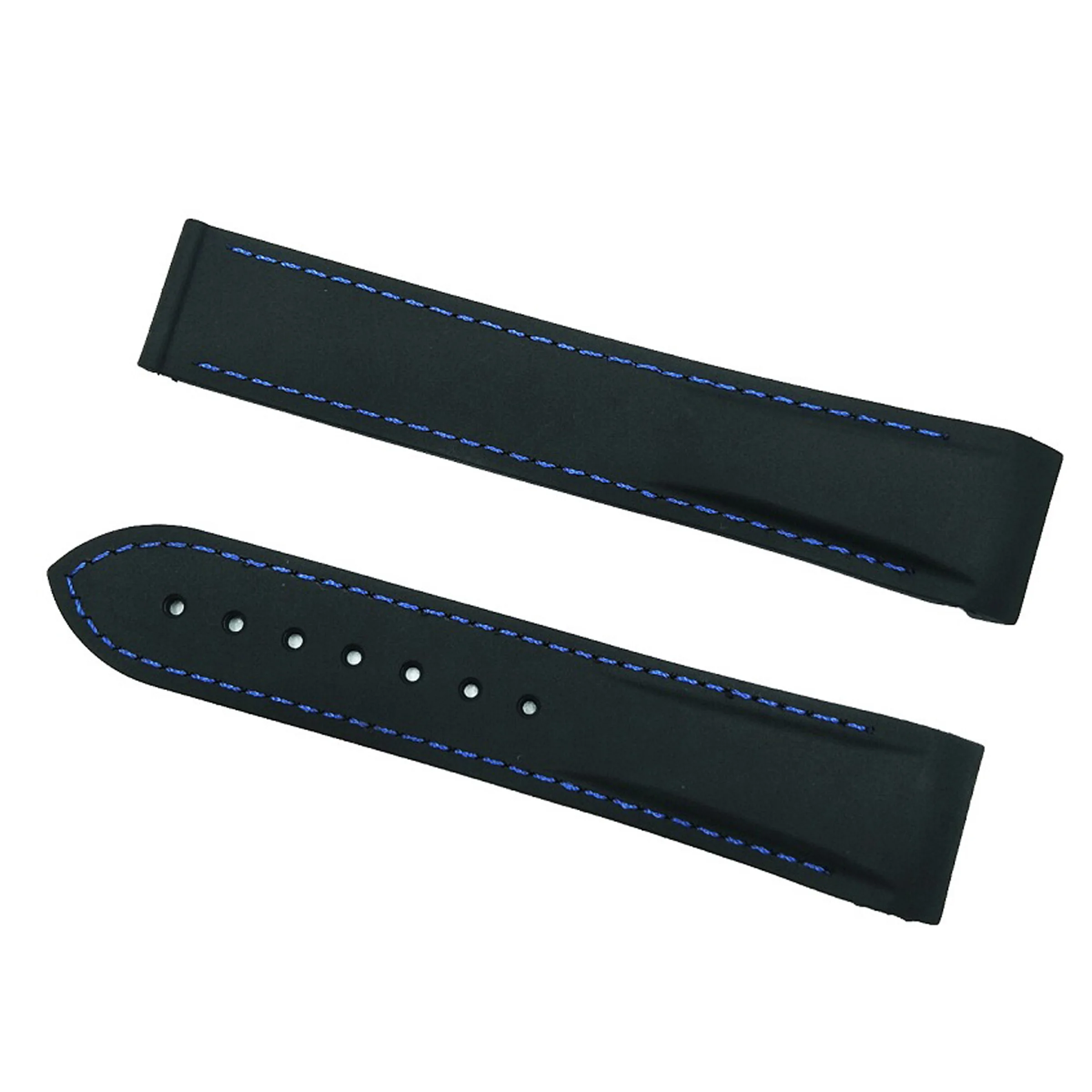 Silicone Watch Bands For Omega Seamaster Ocean Watch Band Strap High Quality Watch Bracelet Rubber Sports for Longines 20mm 22mm - Цвет ремешка: Black 2