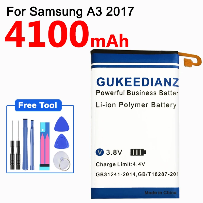 GUKEEDIANZI EB-BA320ABE Replacement Phone Battery For Samsung Galaxy A3 2017 A320 A320F 4100mAh Genuine | Мобильные телефоны и