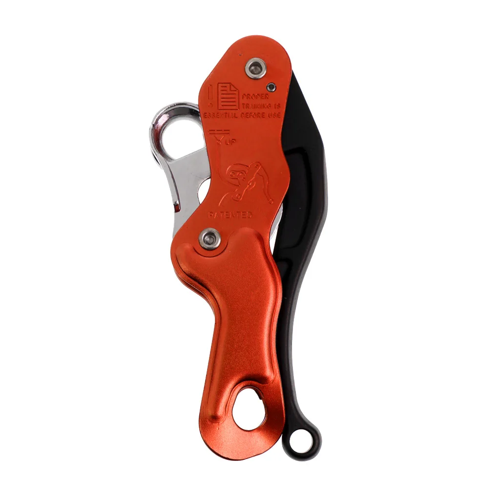 Rock Climbing Stop Descender Rappelling Anti-Panic Belay Devices for 10-12mm Rope Rescue Equipment Hand Control Gear Orange