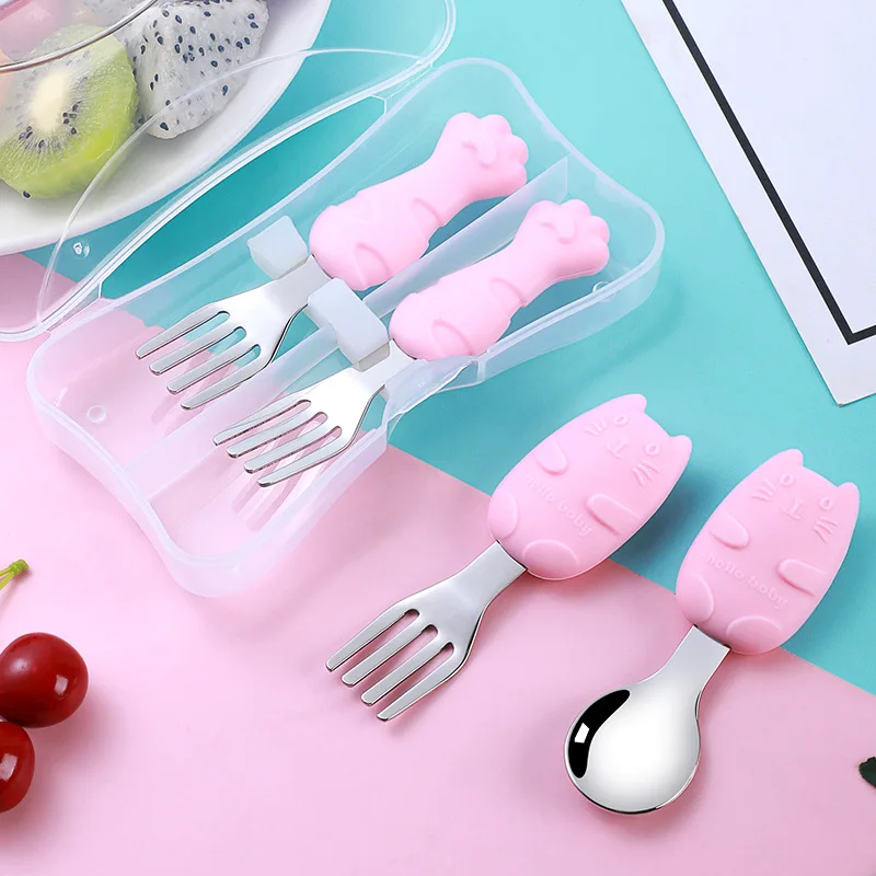 Baby Gadgets Tableware Set Children Utensil Stainless Steel Toddler
