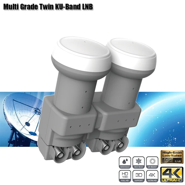 FTA Universal Ku Band LNB, Dual, 0.1dB Antena parabólica LNBF, lineal,  polarizado (0.1 dB, doble)