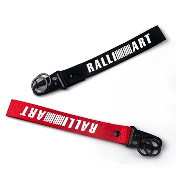 

Hot Sale RALLIART Emblem Nylon Key Ring For mitsubishi ralliart asx lancer outlander galant pajero ralliart Etc Car Styling