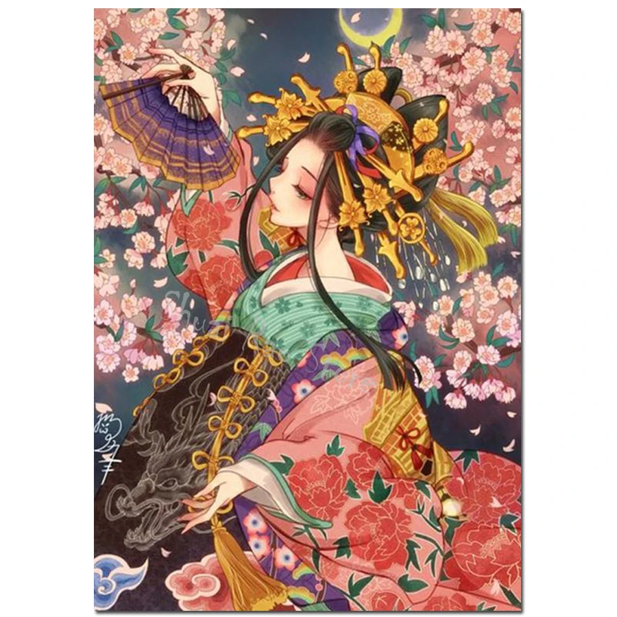 diy full round drill diamond painting Oriental classical girl 5d diamond mazayka embroidery square crystal Woman in red room art (2)