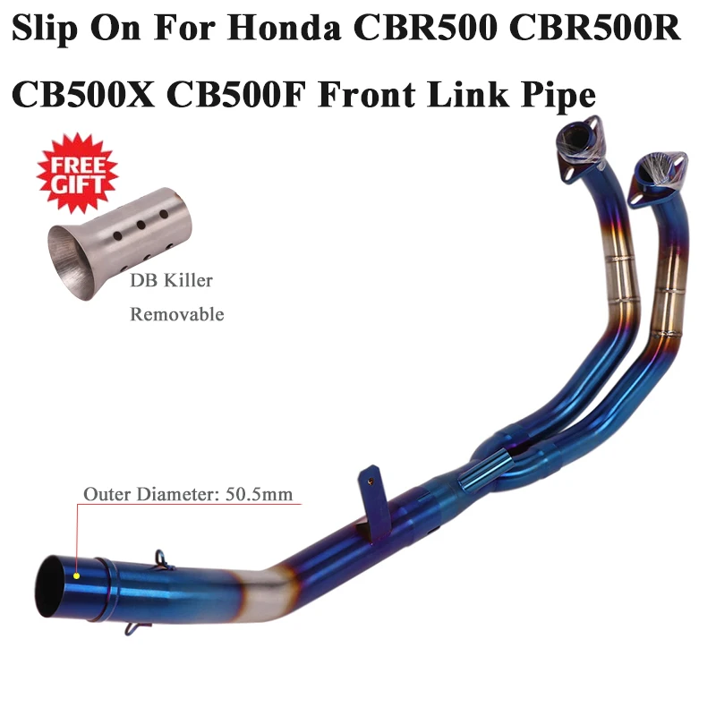 

Слипоны для Honda CBR500, CBR500R, CB500X, CB500F, выхлопной глушитель мотоцикла, Модифицированная Передняя труба, средняя труба, DB Killer