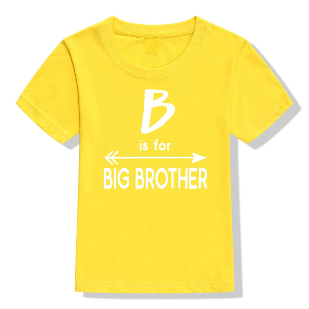 52N5-KSTYE- Забавная детская футболка с принтом «B Is for Big Brother» модные футболки для маленьких мальчиков, Детская Повседневная футболка - Цвет: 52N5-KSTYE-