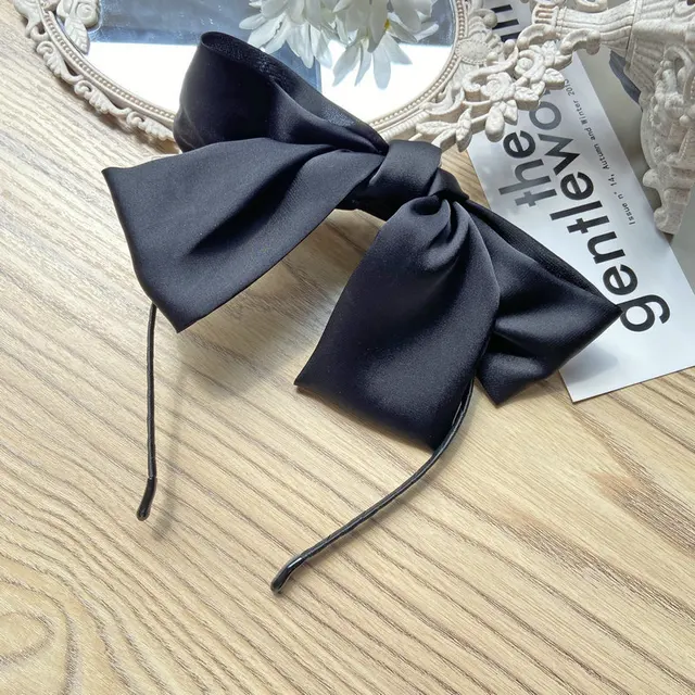 2021 Fashion Girls Retro Black Velvet Bow Hairpin Ladies Wedding Long Satin Ribbon Korean Hairpin Hair Accessories Headdress 6