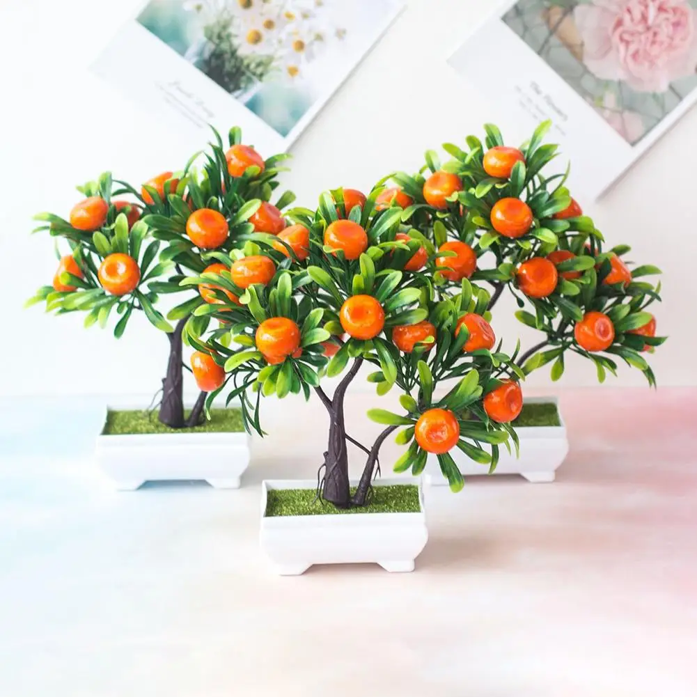 Искусственные цветы 1 шт. искусственный апельсин дерево бонсай домашний офис сад настольные вечерние Декор
