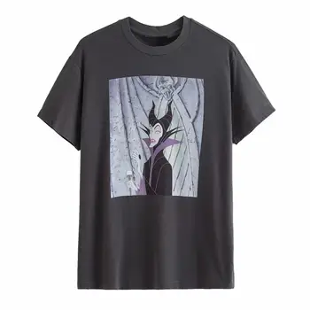 

New 2020 Women fashion character printing casual knitted T-shirt female o neck short sleeve basic chic T shirt leisure tops T630