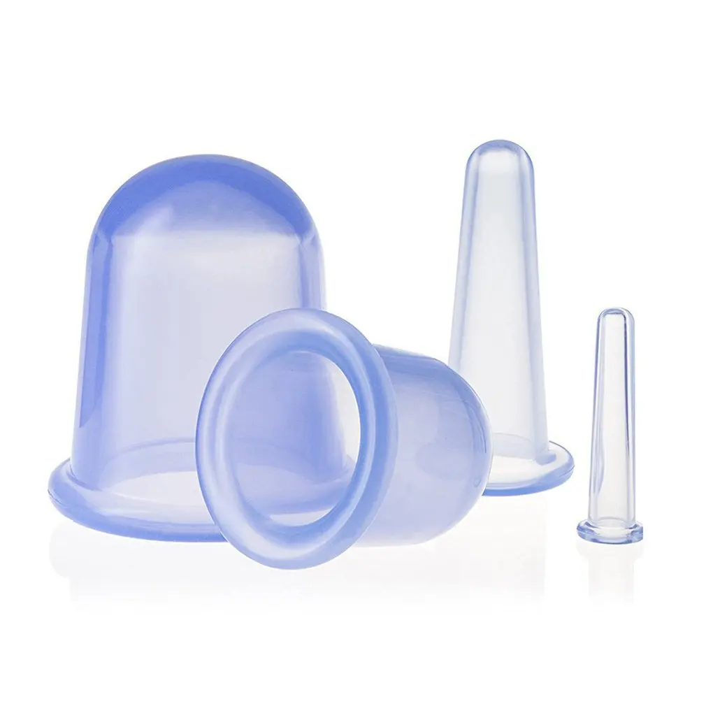 Vacuum Silicone Cupping Body Massage Helper Anti Cellulite Cups Family Health Care Massage Face Neck Medical Pump Suction 4Pcs - Цвет: 4pcs