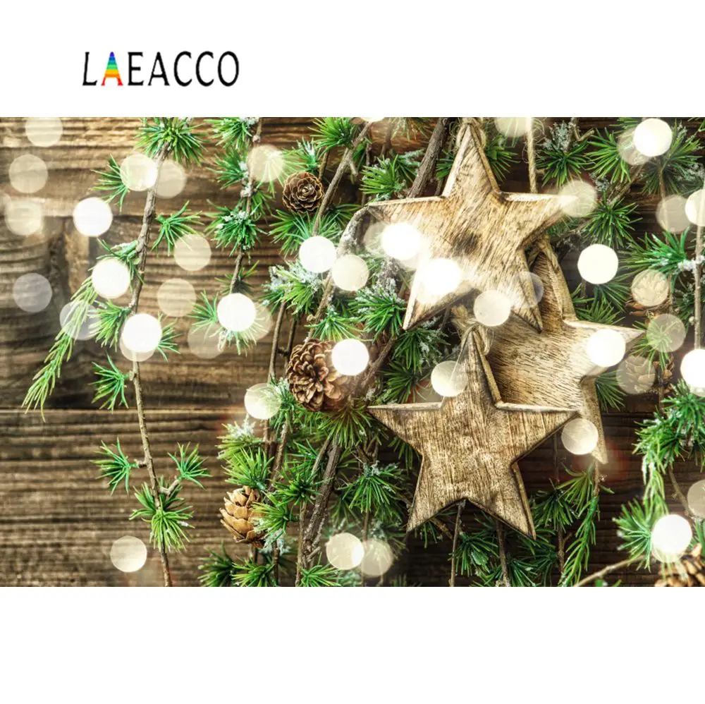 Photo Background Wooden Board Christmas Star Pine Dreamy Polka Dots Party Love Baby Child Photography Backdrop Studio | Электроника