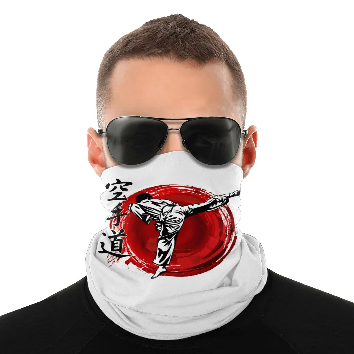 Karate Shotokan Kyokushin Scarf Neck Face Mask Unisex Fashion Tube Mask Balaclava Bandana Multi-functional Headband Cycling men's scarves Scarves