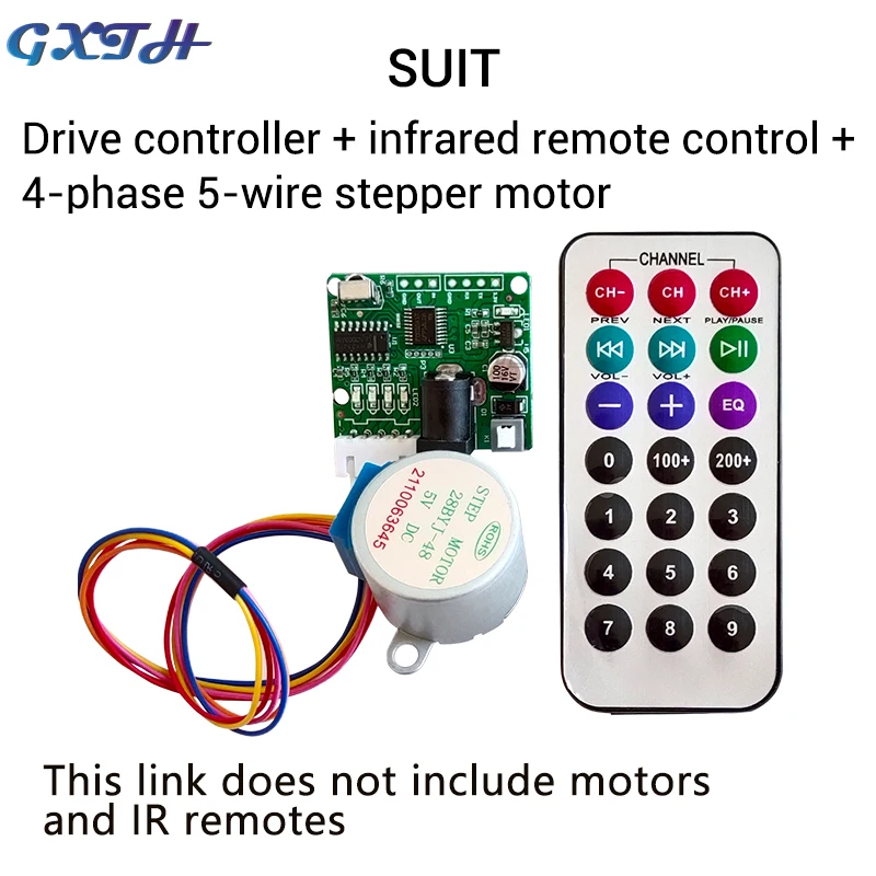DC5V Infrared Remote Control ULN2003 Driver Board 28BYJ48 Four-phase Five-wire Stepper Motor Driver Controller Slide Screen