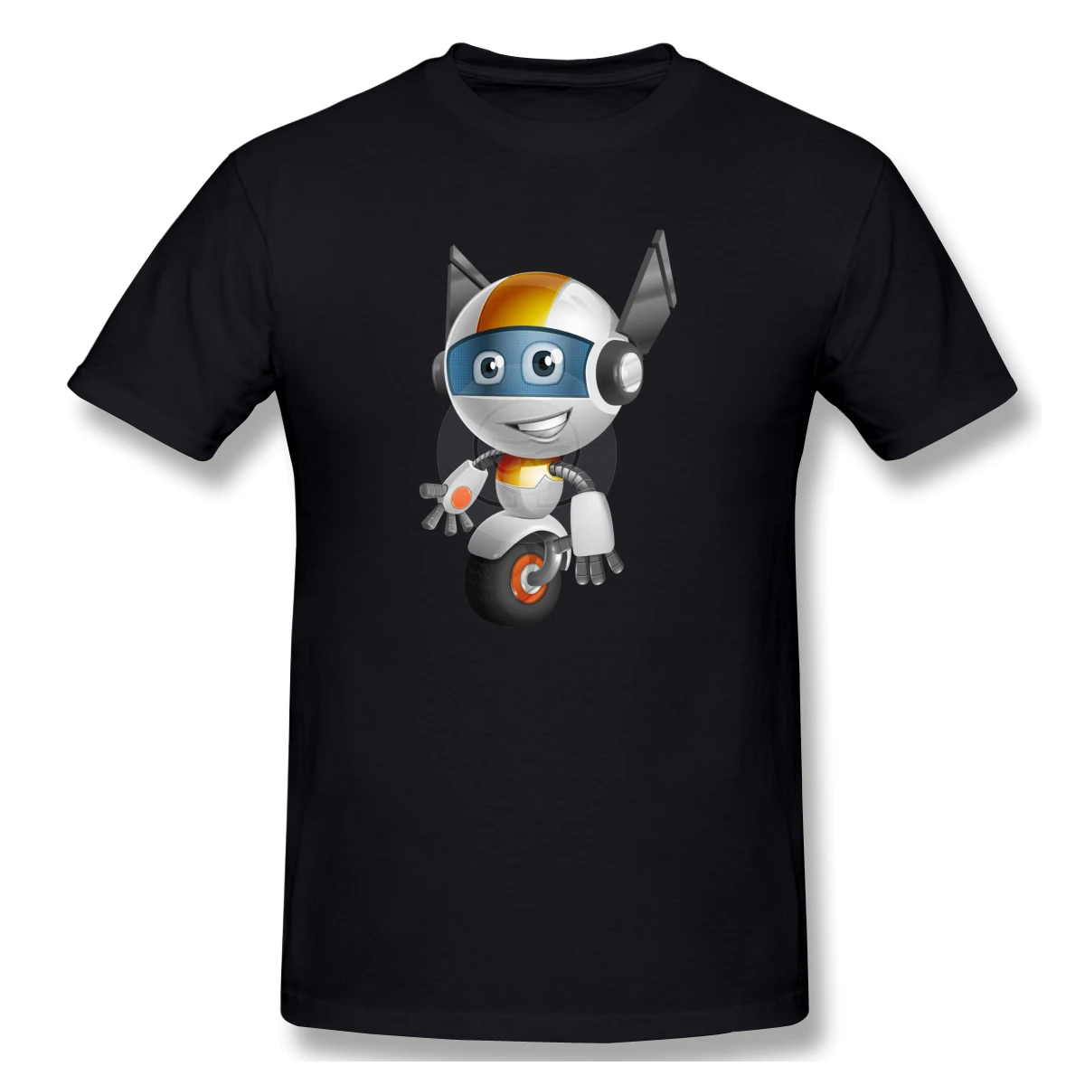 

Cute Little Robot Cartoon Vector Character Aka Owaf Casual O-Neck Men's Basic Short Sleeve T-Shirt 100% Cotton Tee Shirt Printed