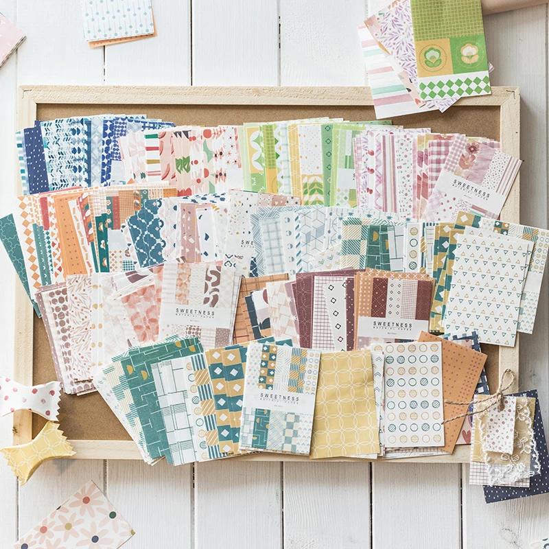 50pcs/lot Material paper Not sticky Patterns Cute Multiple Colour Girly heart Decorative collage back to school stationery afbeelding