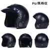 2022 New PU Leather retro Helmets 3/4 Motorcycle Chopper Bike helmet open face vintage motorcycle helmet ► Photo 3/6