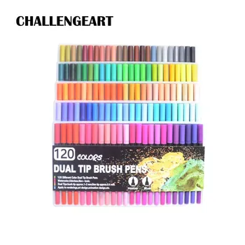 

Watercolor Markers for Adult 48/60/72/100/120 Colors Dual Tip Brush Pen for Lettering Calligraphy Water Base for Markers Pen