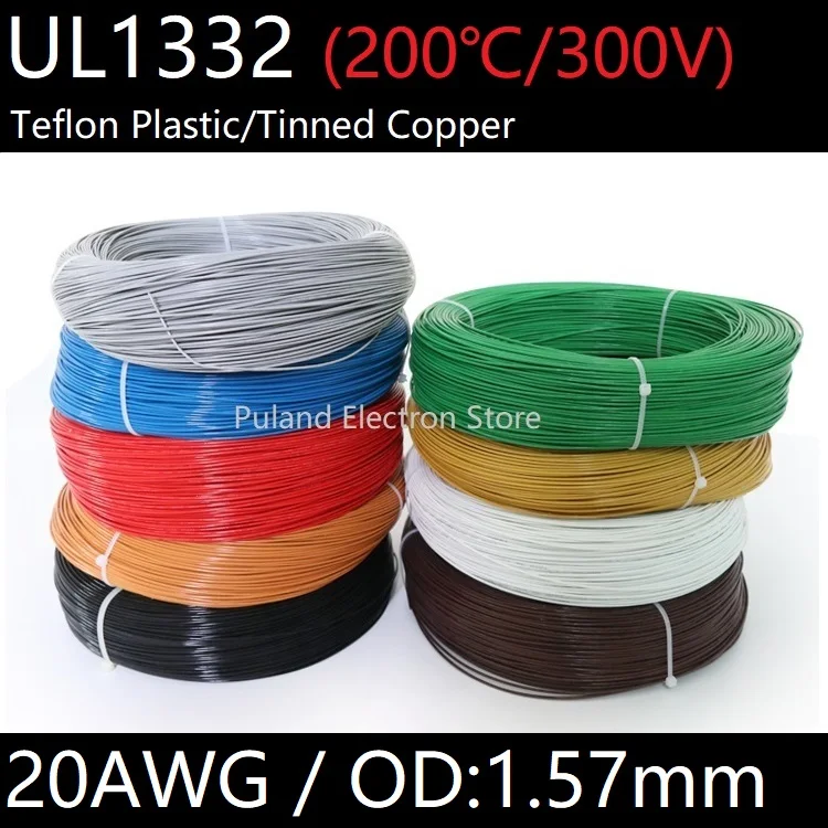 UL1332 20AWG OD 1,57 мм тефлон пластик изолированные Луженая медный Электрический провод высокой теплопроводности термостойкие линии