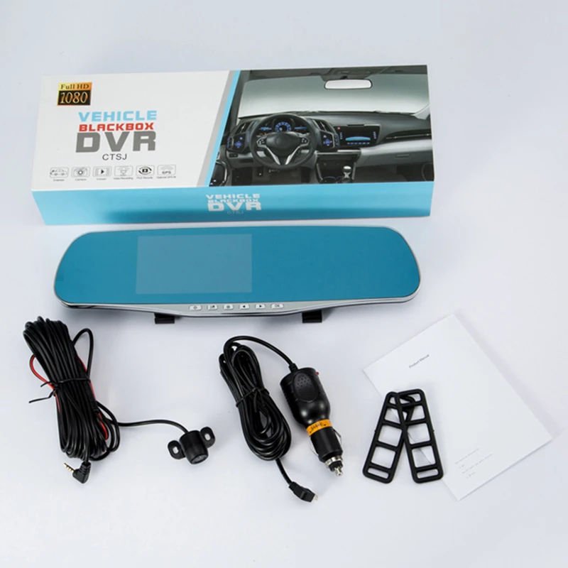 Vikewe FHD 1080P Автомобильная камера 4,3 дюймов зеркальная камера заднего вида двойной объектив Автомобильный видеорегистратор ночного видения зеркало заднего вида авто видеорегистратор