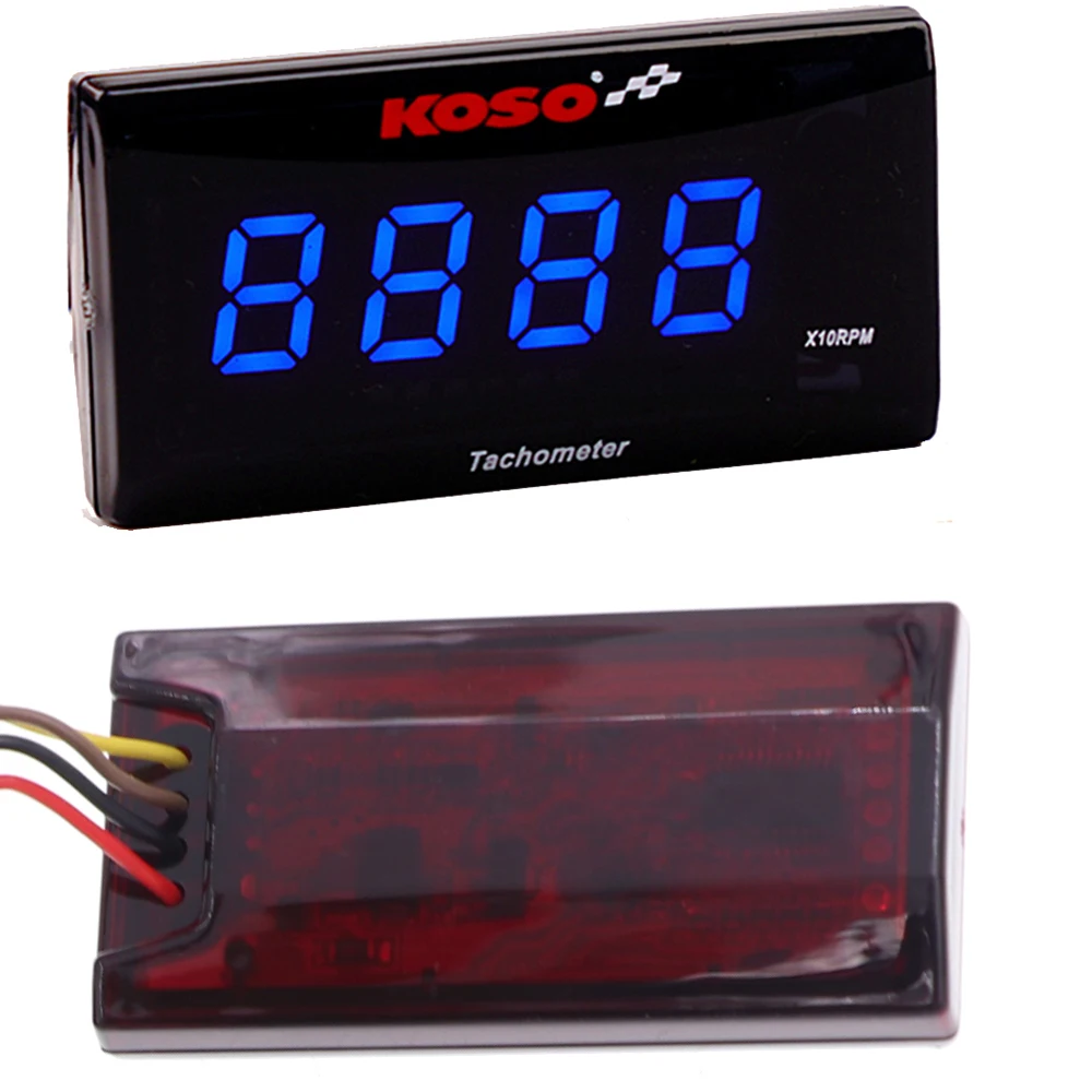 Digital Koso Mini RPM Tacho Meter LCD Display Engine Tachometer Gauge For  Racing Motorcycle BMW YAMAHA KAWASAKI